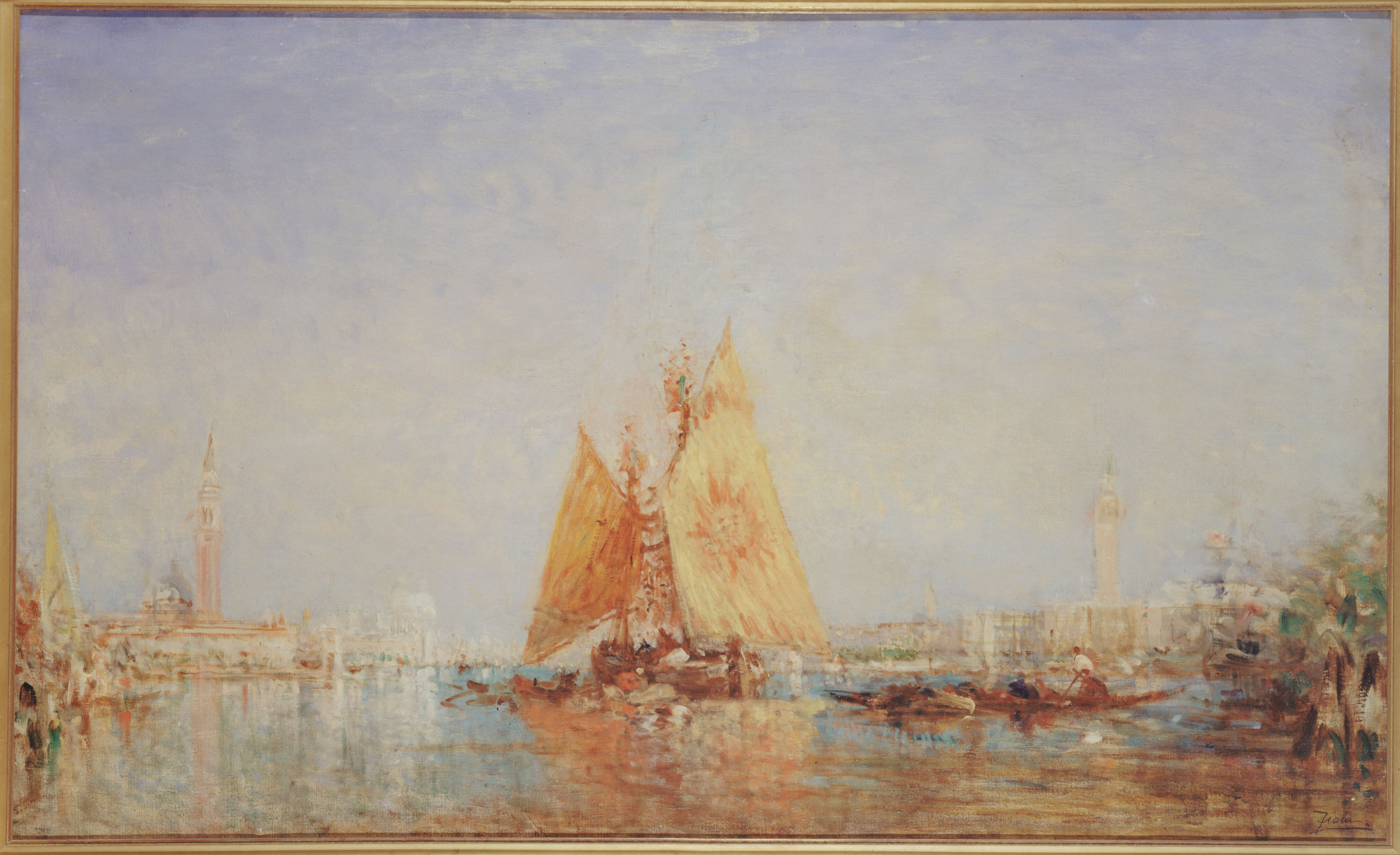 Félix Ziem, Venise, Trabaccolo à la voile jaune