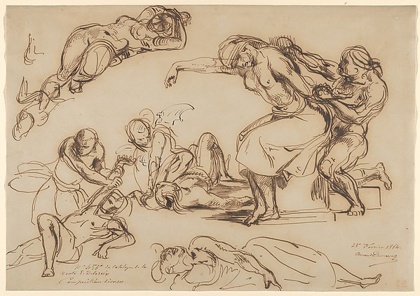 Eugène Delacroix, Figure Studies for the Salon du Roi, Palais Bourbon