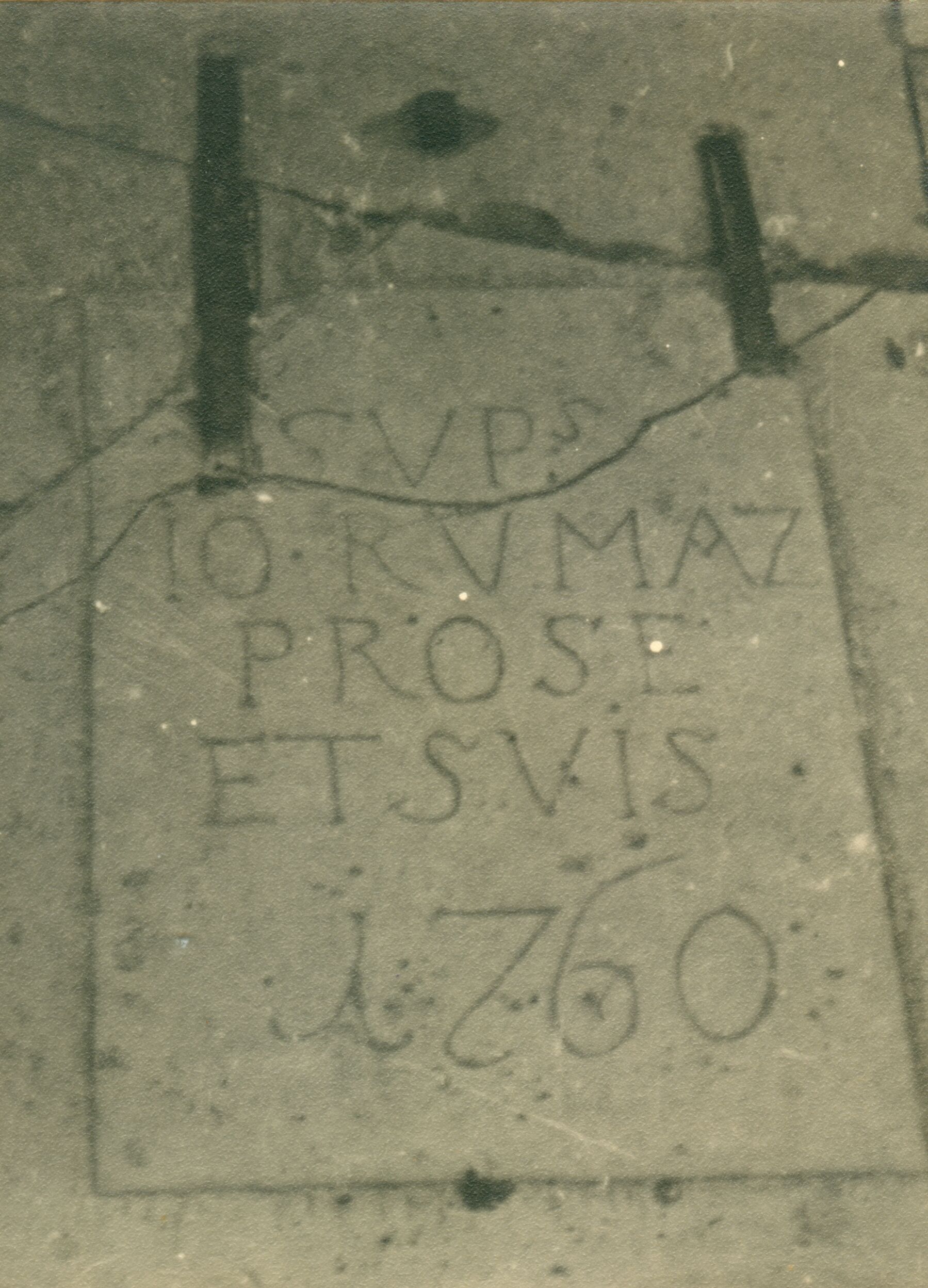 Branko Fučić, Veprinac (Opatija), Župna crkva sv. Marka, epitafij na grobnoj ploči na podu lijeve lađe, župana Ivana Rimca iz 1760. godine