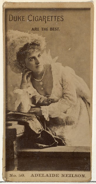 W. Duke, Sons & Co., Card Number 50, Adelaide Neilson, from the Actors and Actresses series (N145-6) issued by Duke Sons & Co. to promote Duke Cigarettes