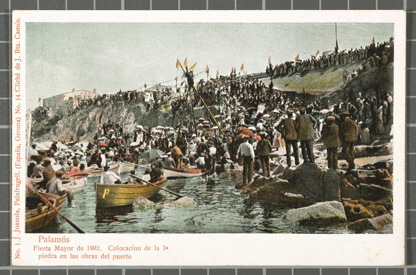 Desconegut, Palamós. Fiesta Mayor de 1902. Colocacion de la Iª piedra en las obras del puerto
