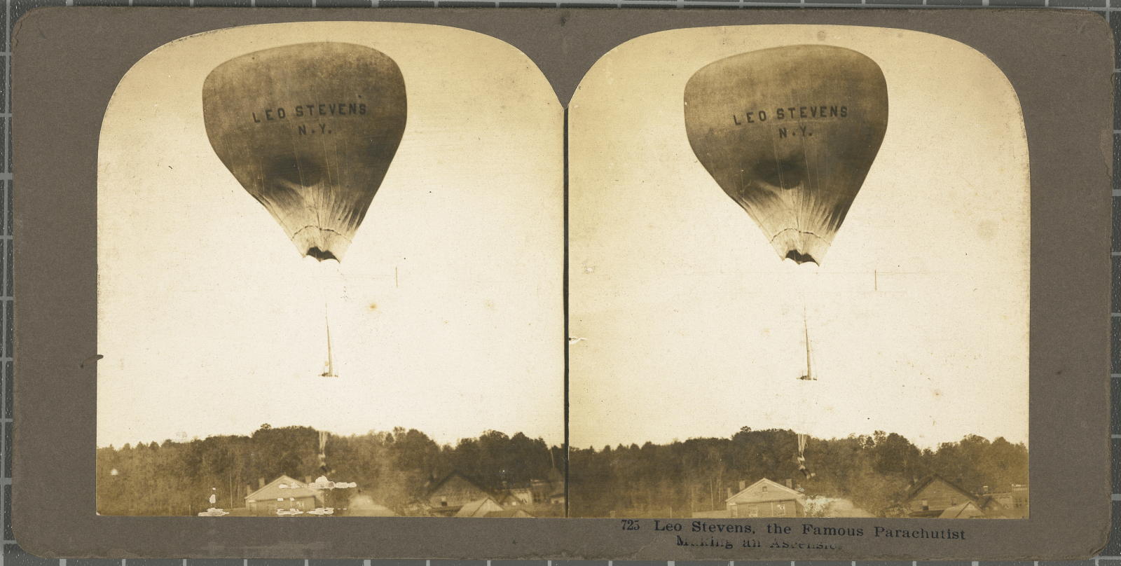 Desconegut, Leo Stevens, the famous parachuting an ascension