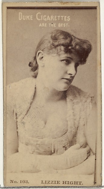 W. Duke, Sons & Co., Card Number 103, Lizzie Hight, from the Actors and Actresses series (N145-6) issued by Duke Sons & Co. to promote Duke Cigarettes