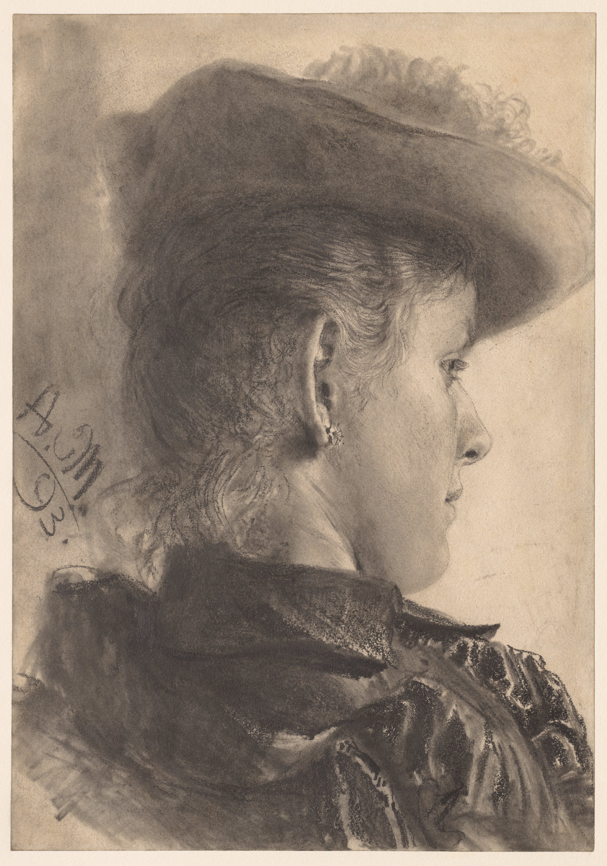 Adolph von Menzel, Bust of a Woman, Seen from Behind