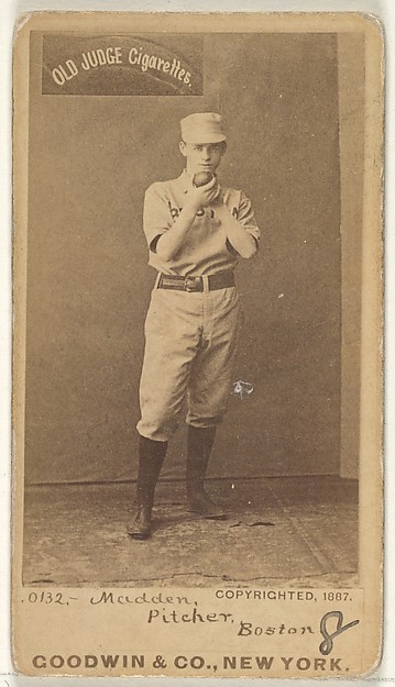 Goodwin & Company, Madden, Pitcher, Boston, from the Old Judge series (N172) for Old Judge Cigarettes