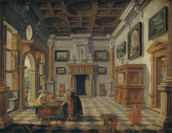 Esaias van de Velde, Renæssanceinteriør med tric trac spillere