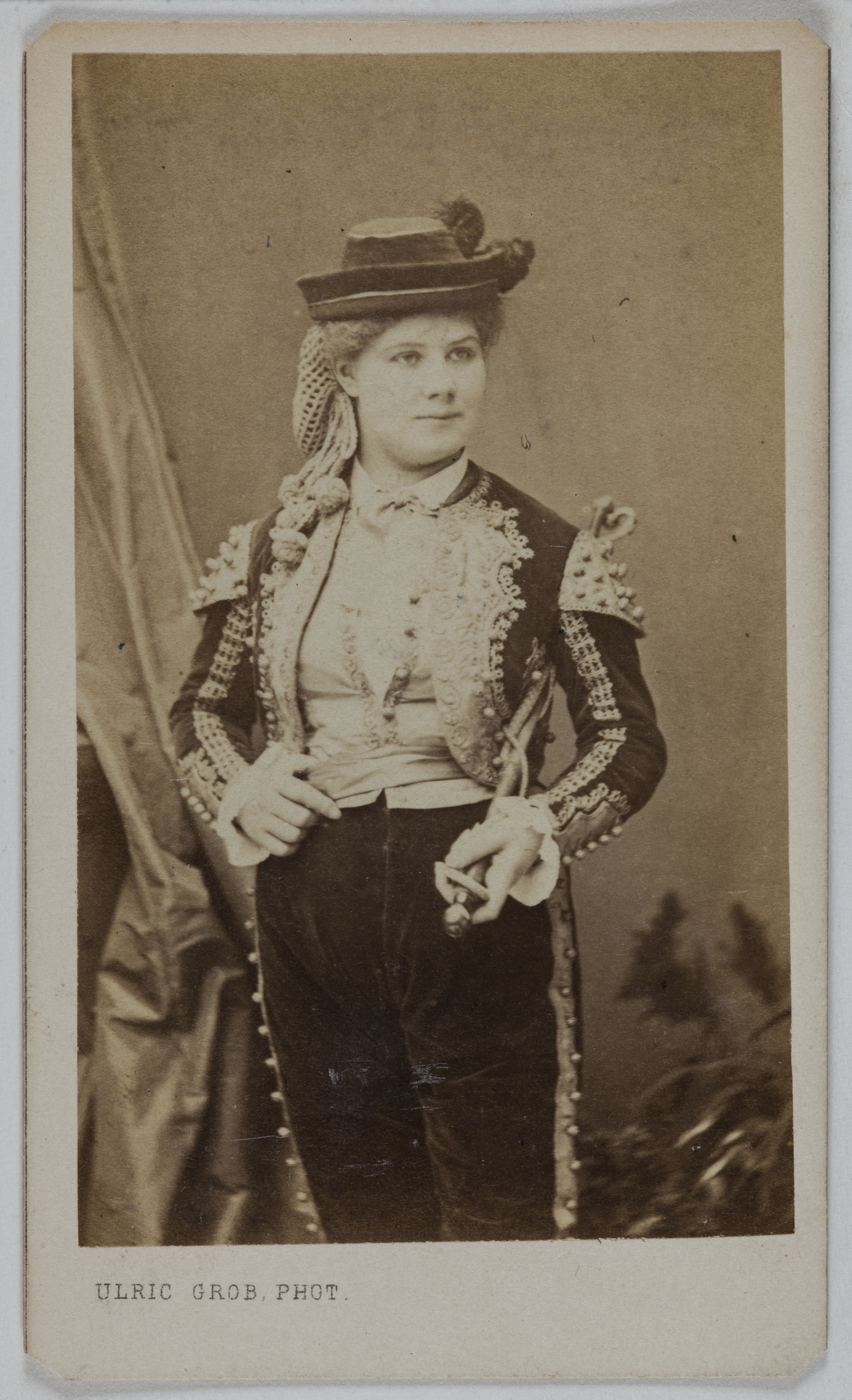 Ulric Grob, Portrait de Julia Baron (née Jenny Boudin), (vers 1836- ), (actrice)