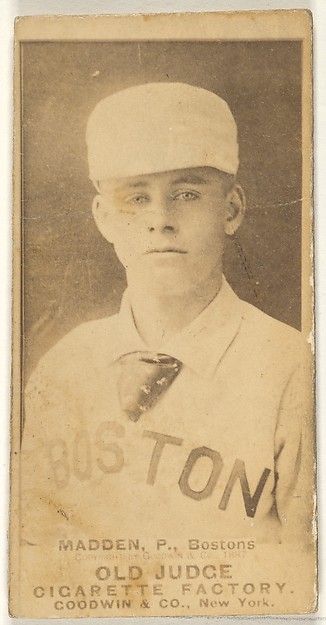 Goodwin & Company, Madden, Pitcher, Boston, from the Old Judge series (N172) for Old Judge Cigarettes