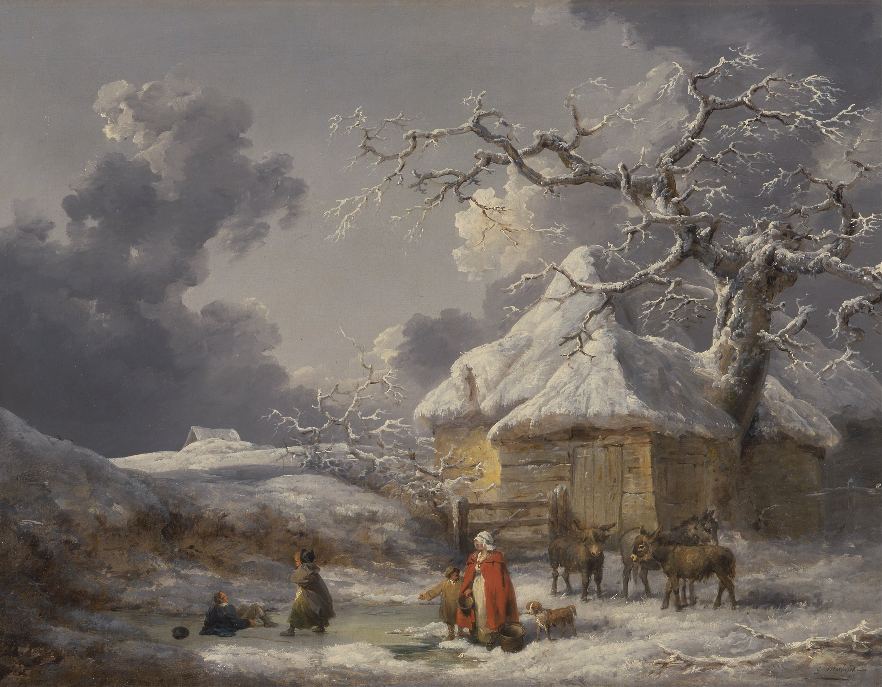 George Morland, Winter Landscape with Figure
