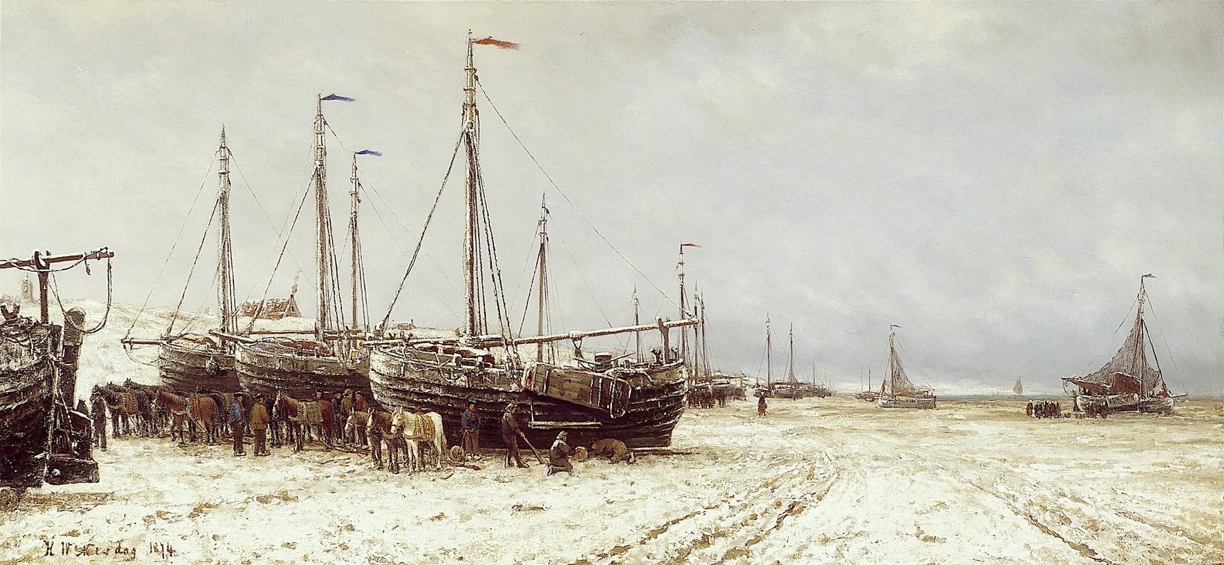 Hendrik Willem Mesdag, Boten op het strand bij Scheveningen