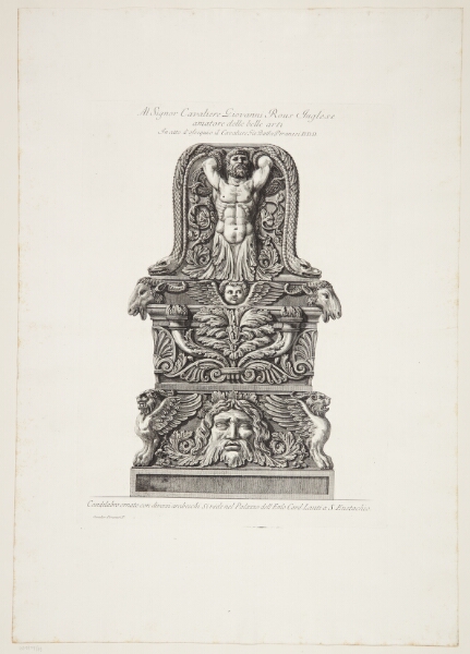 Giovanni Battista Piranesi, Sokkel til en kandelaber, med en havmand flankeret af slanger og gedehoveder
