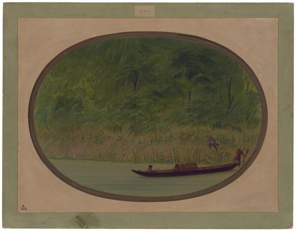 George Catlin, Shore of the Uruguay - Making a Sketch