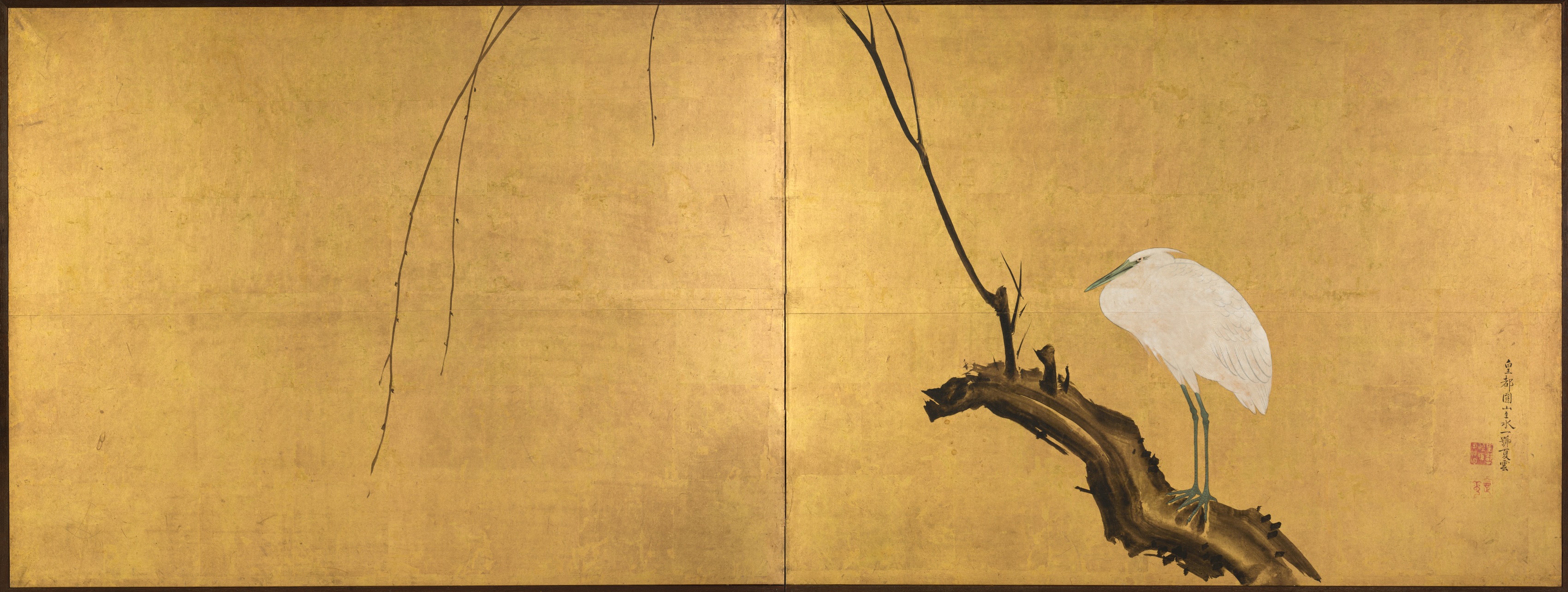 Maruyama Ōkyo, Heron on a Willow Branch