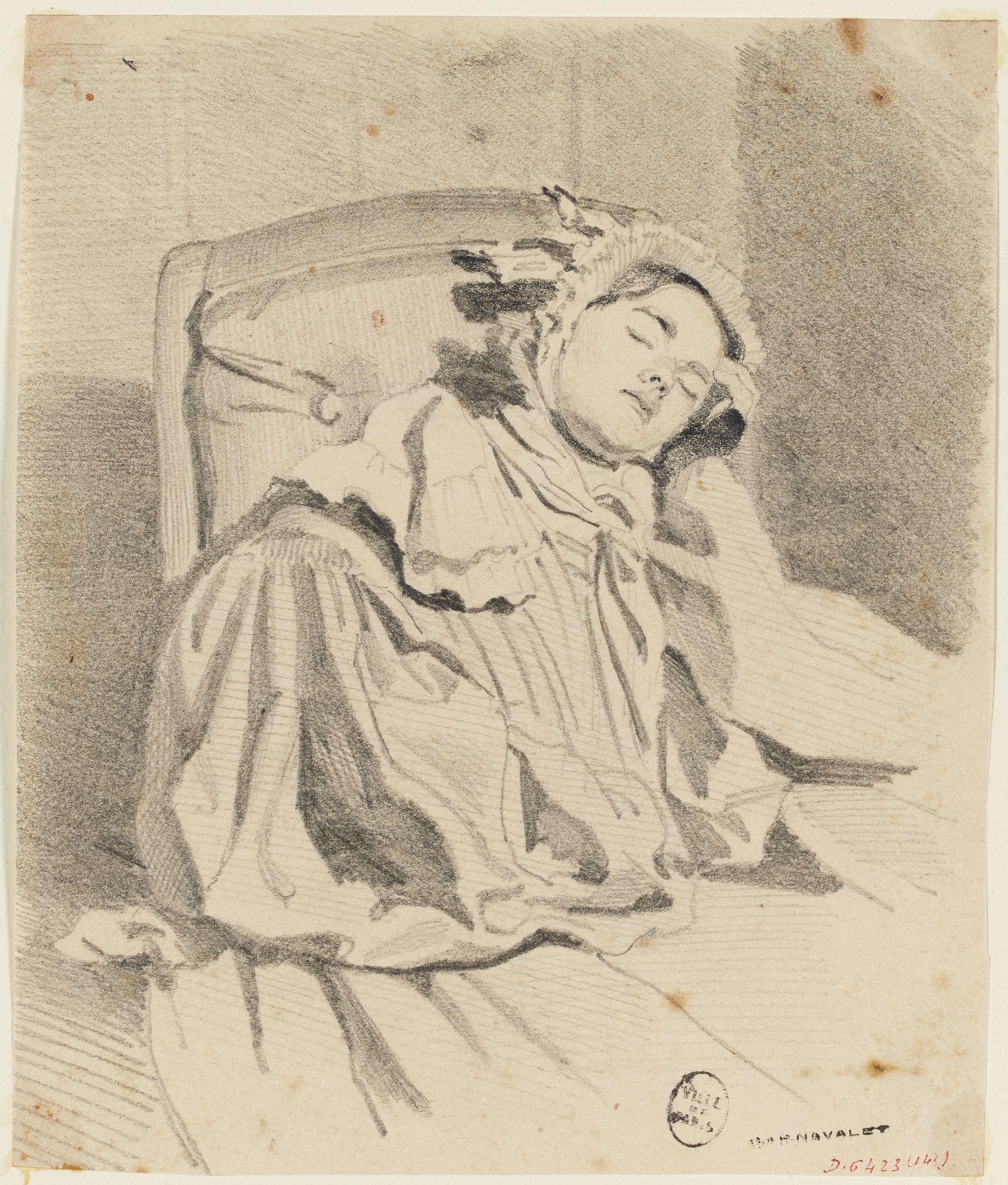 Grandville, Portrait d'une femme endormie.