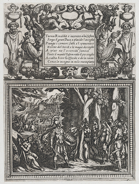 Antonio Tempesta, Plate 18: Illustration to Canto XVIII, from Torquato Tasso's "Gerusalemme liberata III"