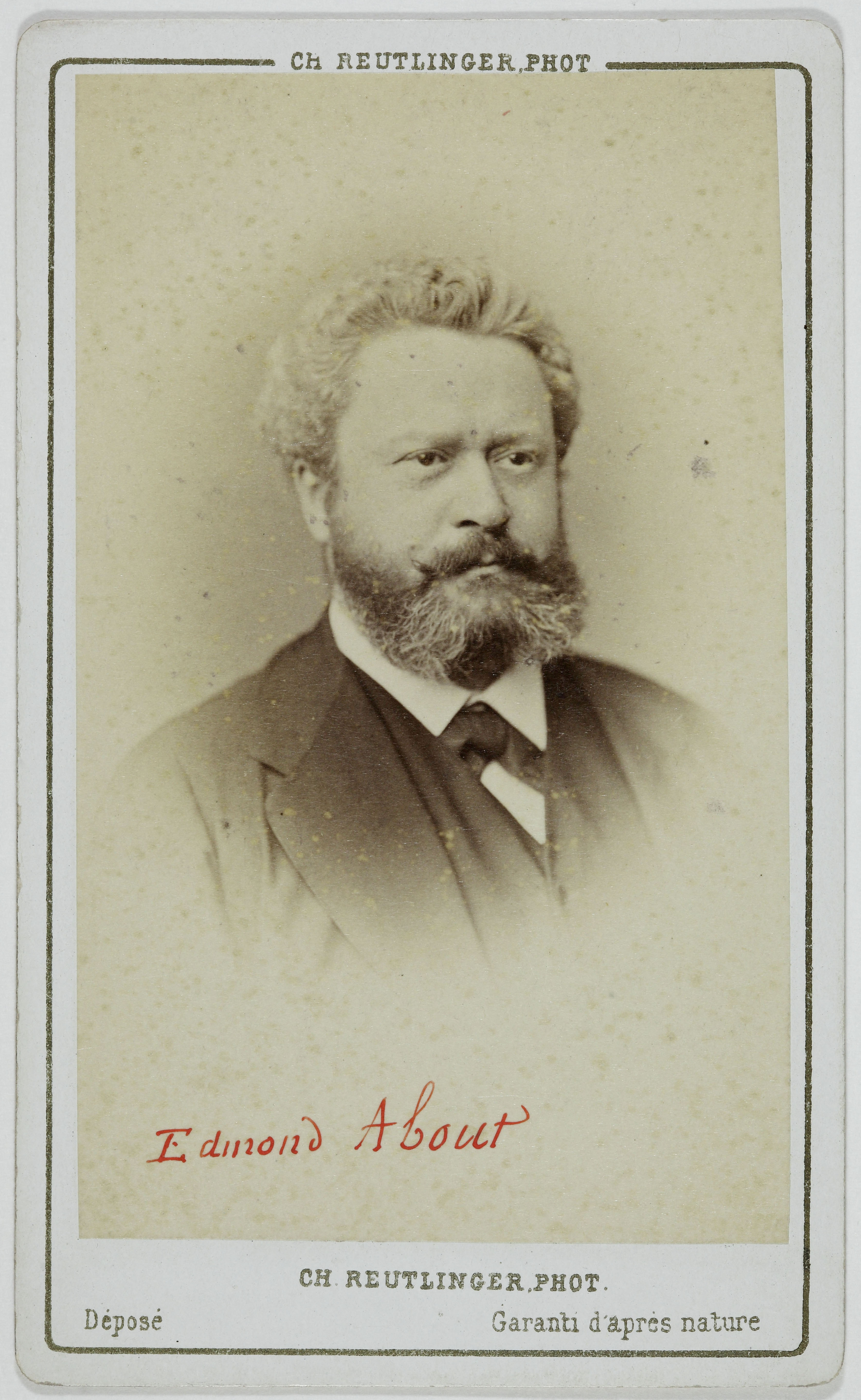 Charles Reutlinger, Portrait d'Edmond About (1828-1885), romancier, polémiste