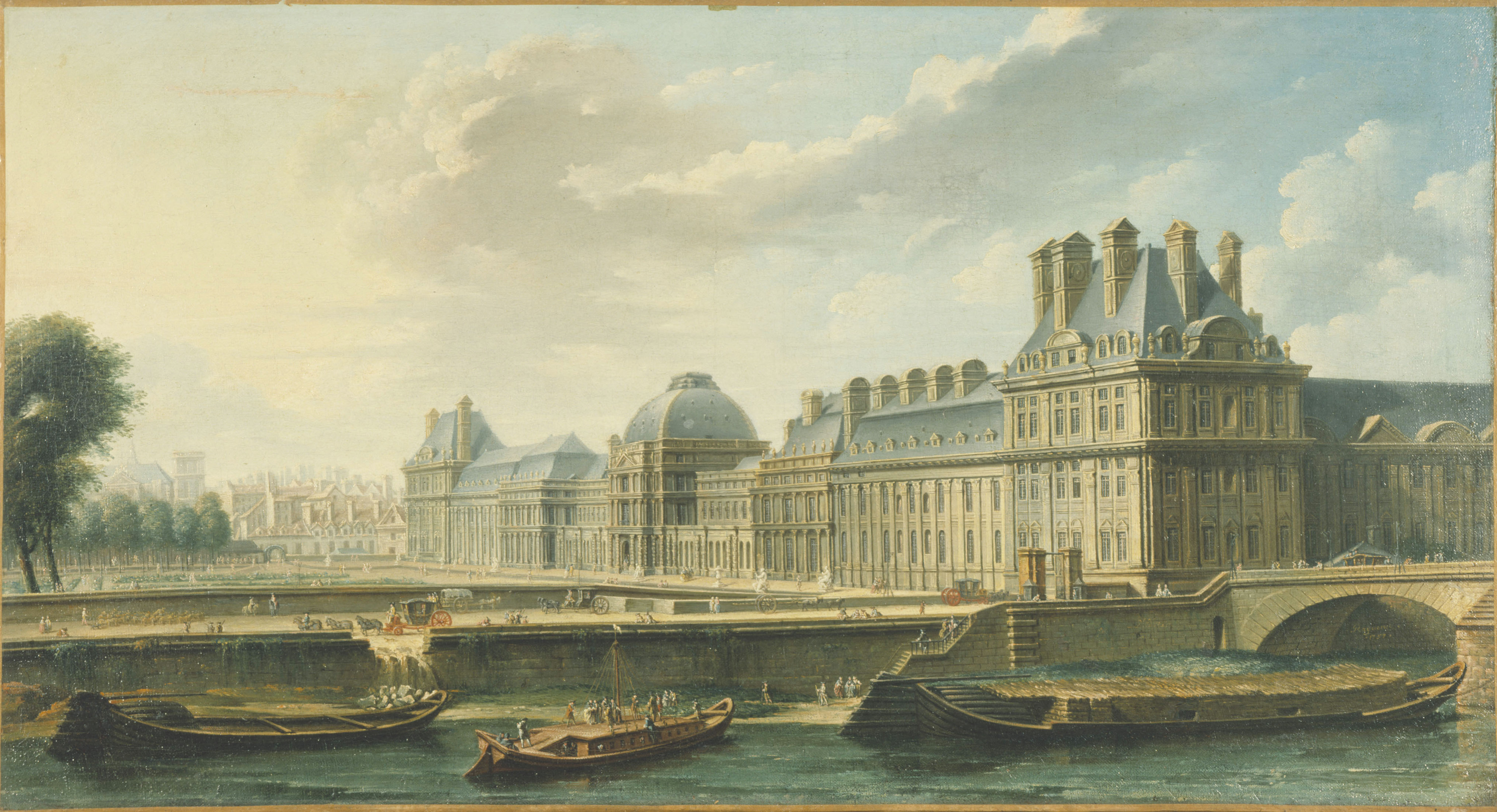 Nicolas Jean-Baptiste Raguenet, Le Palais des Tuileries, vu du quai d'Orsay