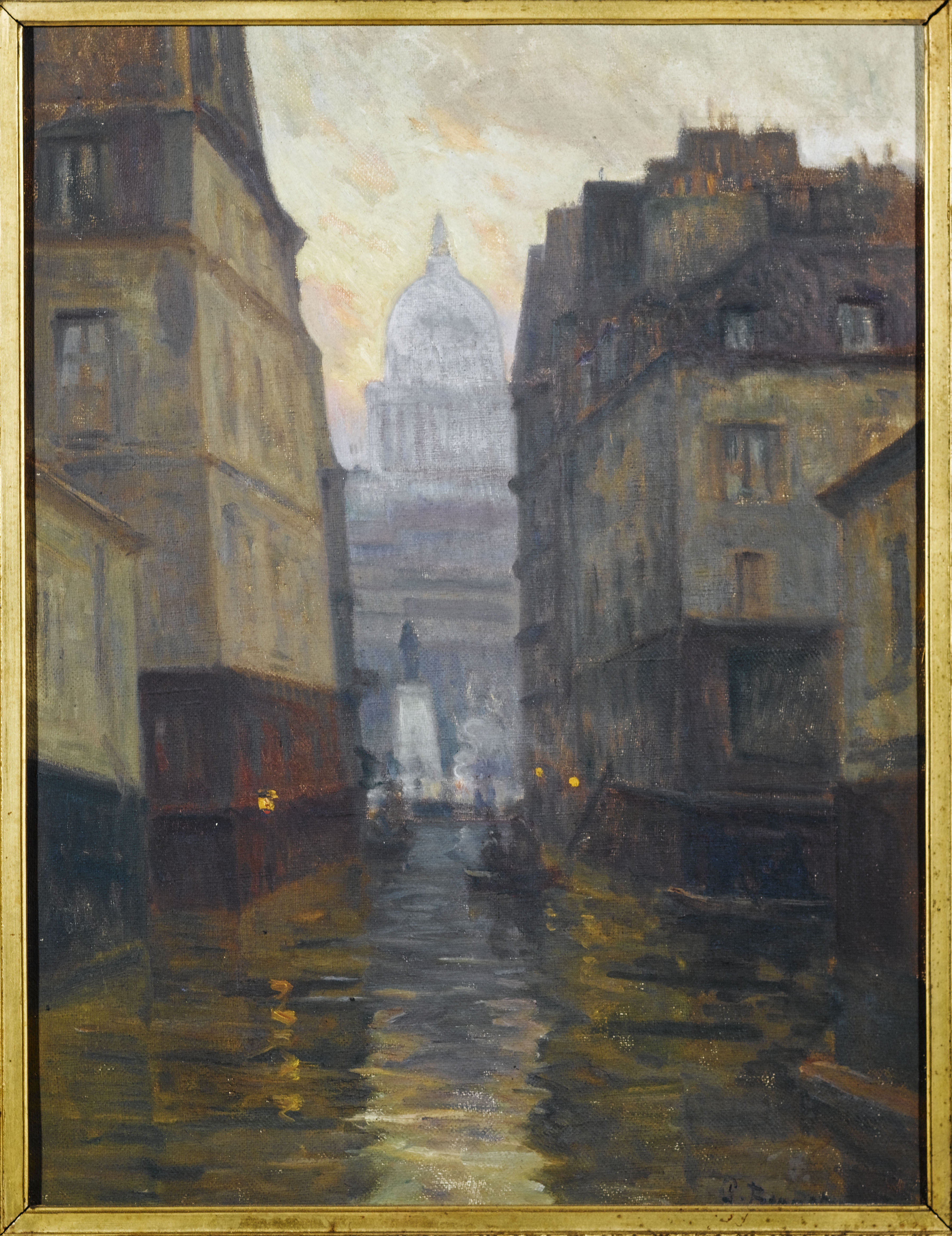 Germain Eugène Bonneton, La rue du Haut-Pavé vers la place Maubert (inondations de 1910)