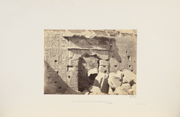 Francis Frith, Interior of a Temple at Kalabshe. Nubia.