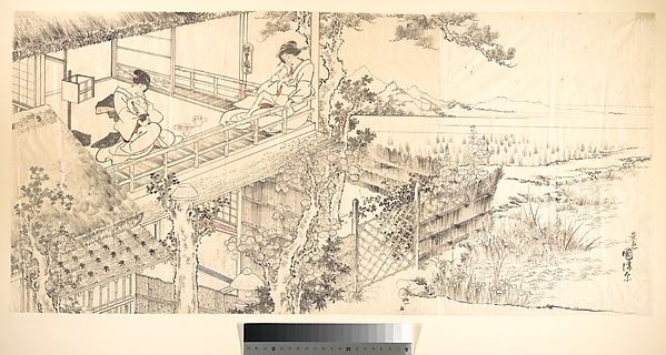Utagawa Kunisada, Two Courtesans Enjoying the View from a Teahouse