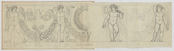 Anonymous, French, 19th century, Design for a Frieze with Putti and Garland (related to the Arc du Carrousel)