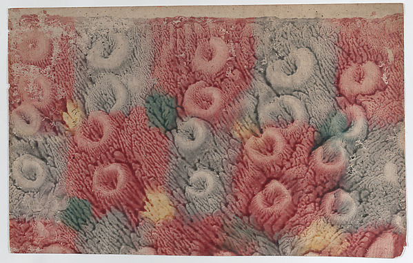 Anonymous, Paste paper with red, yellow, and green pattern