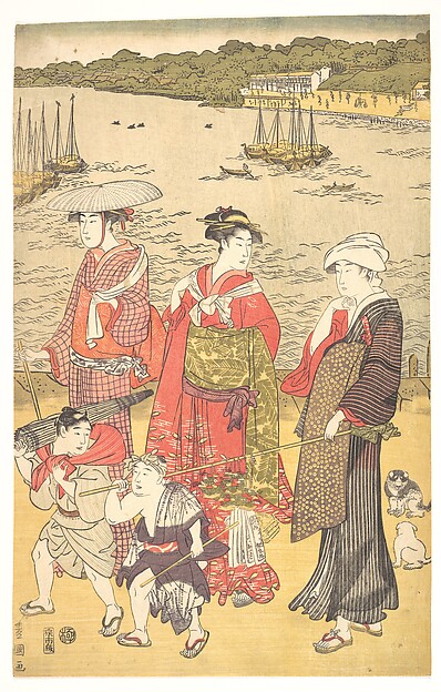 Utagawa Toyokuni I, Women at Takanawa Beach