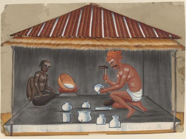Unknown, One of eleven paintings depicting craftsmen and their shops.