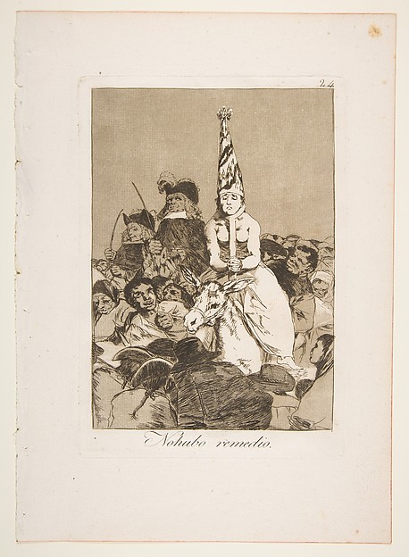 Goya (Francisco de Goya y Lucientes), Plate 24 from  "Los Caprichos": Nothing could be done about It (Nohubo remedio)