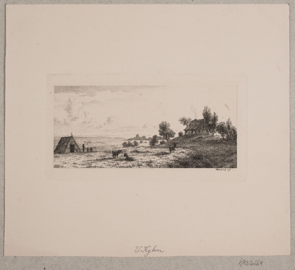 Vilhelm Kyhn, Landskab med et bondehus og en hytte