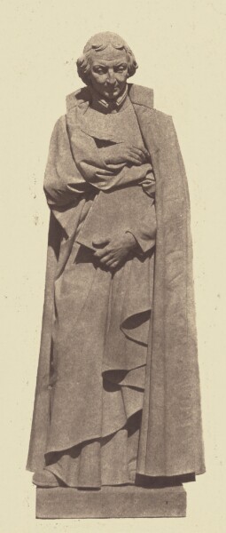 Édouard Baldus, ["Bourdaloue", Statue by Louis Desprez, Decoration of the Louvre, Paris]