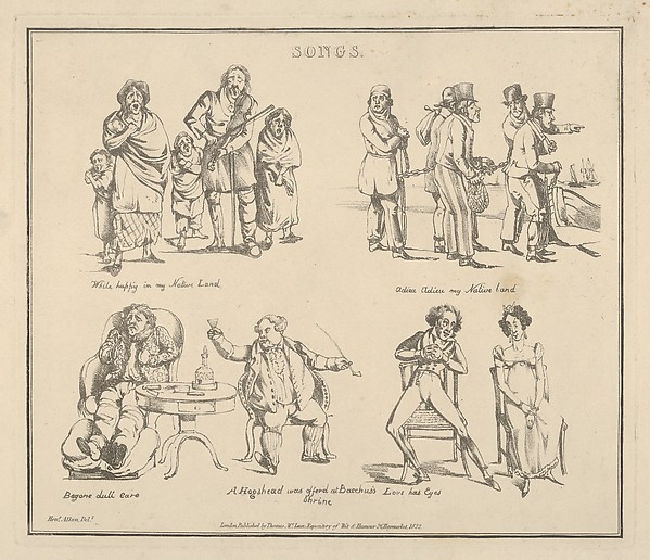 Henry Thomas Alken, Songs: "While happy in my Native Land..."