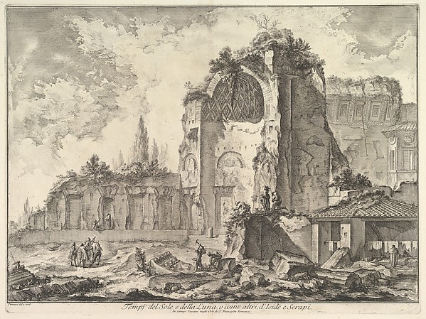 Giovanni Battista Piranesi, The Temple of Venus and Roma (erroneously called Temple of Sol and Luna) (Veduta degli avanzi di due triclini che appartenevano alla Casa aurea di Nerone), from "Vedute di Roma"