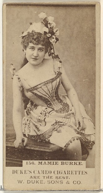 W. Duke, Sons & Co., Card Number 156, Mamie Burke, from the Actors and Actresses series (N145-5) issued by Duke Sons & Co. to promote Cameo Cigarettes