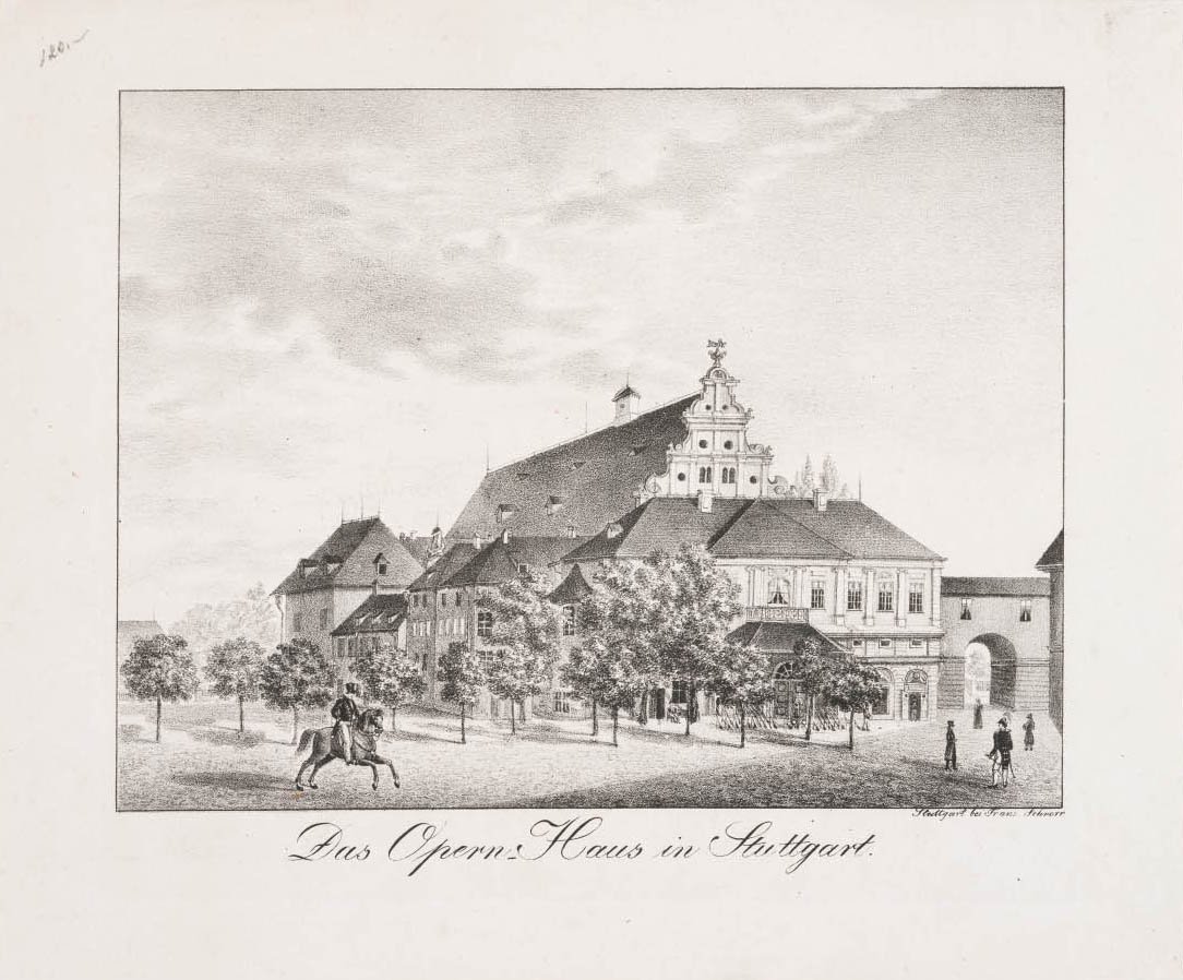 Franz Schnorr, Ansicht des Hoftheaters in Stuttgart