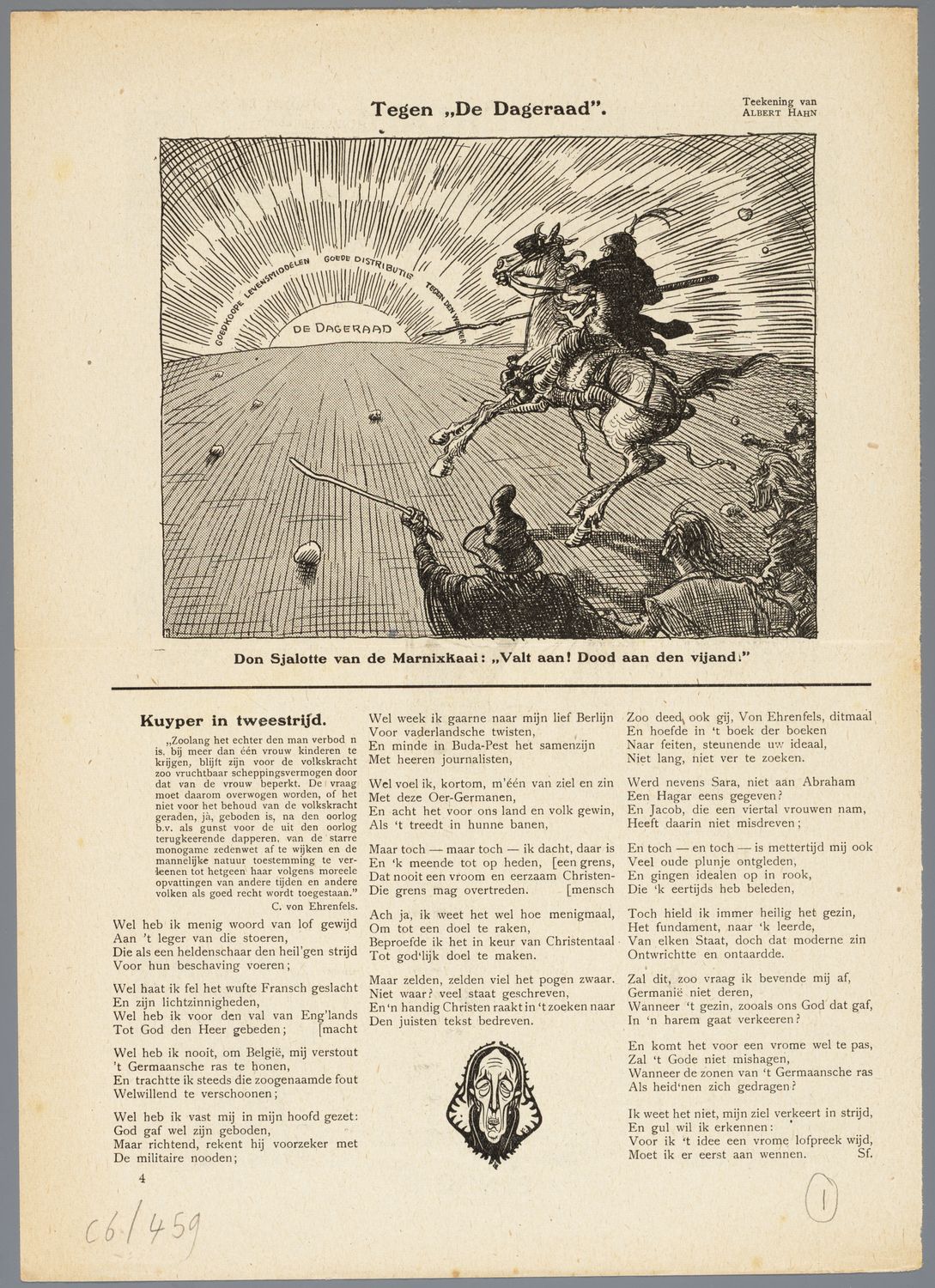 Hahn, Albert,draughtsman., Tegen "De Dageraad"