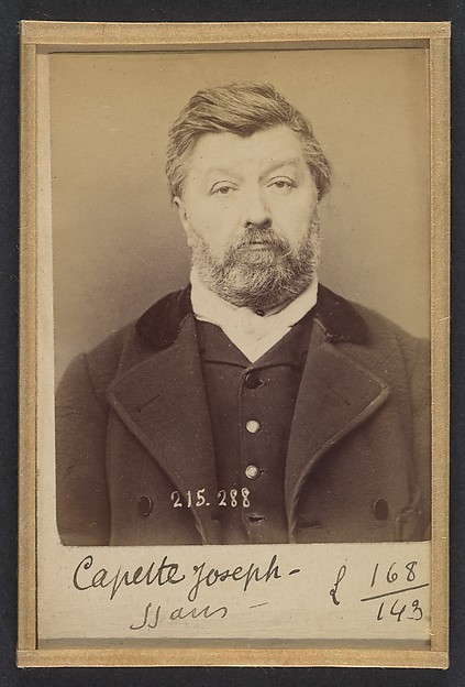 Alphonse Bertillon, Capette. Joseph, Désiré. 56 ans, né à Paris VI. Maroquinier. Anarchiste. 7/3/94.