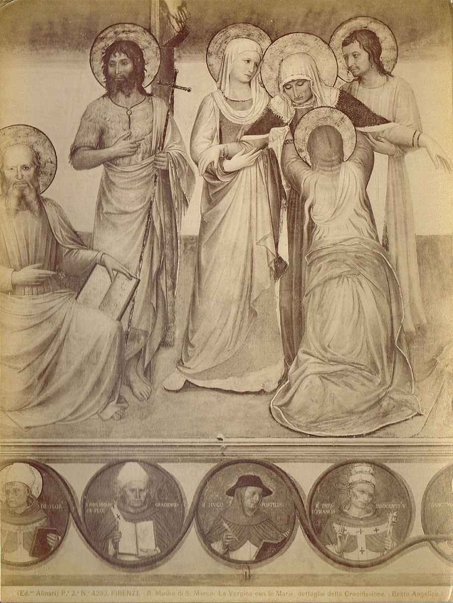 Fratelli Alinari, Die Jungfrau mit den Marien, Ausschnitt aus "Die Kreuzigung" von Beato Angelico, Museo di San Marco, Florenz