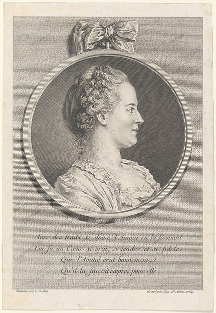 Augustin de Saint-Aubin, Portrait of Madame de Pompadour (Madame Le Normant d'Estiolles)