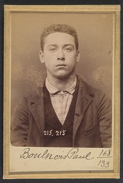 Alphonse Bertillon, Boulnois. Paul, Cyprien. 20 ans, né à Paris Ille. Employé de commerce. Anarchiste. 6/3/94.