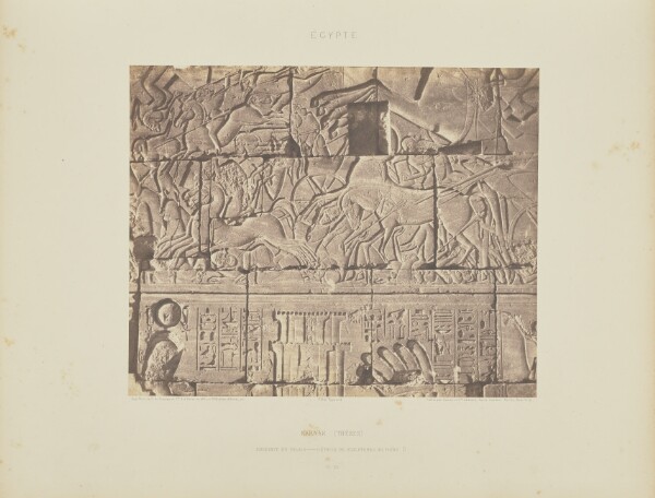 Félix Teynard, Karnak (Thèbes). Enceinte du Palais - Détails de Sculptures au Point O
