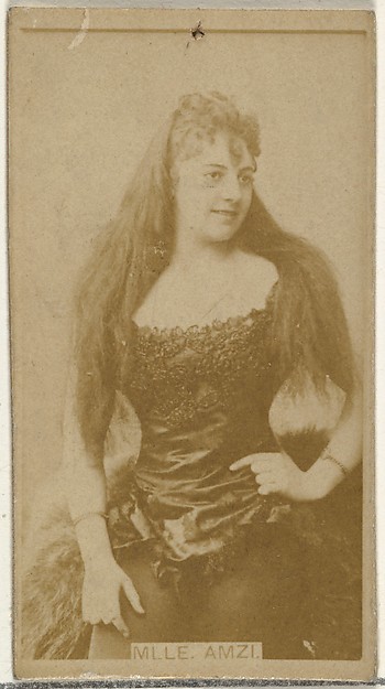 W. Duke, Sons & Co., Mlle. Amzi, from the Actors and Actresses series (N145-8) issued by Duke Sons & Co. to promote Duke Cigarettes