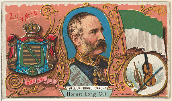 W. Duke, Sons & Co., Albert, King of Saxony, from the Rulers, Flags, and Coats of Arms series (N126-1) issued by W. Duke, Sons & Co.