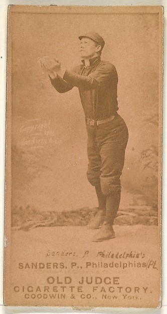 Goodwin & Company, Alexander Bennett "Ben" Sanders, Pitcher, Philadelphia, from the Old Judge series (N172) for Old Judge Cigarettes