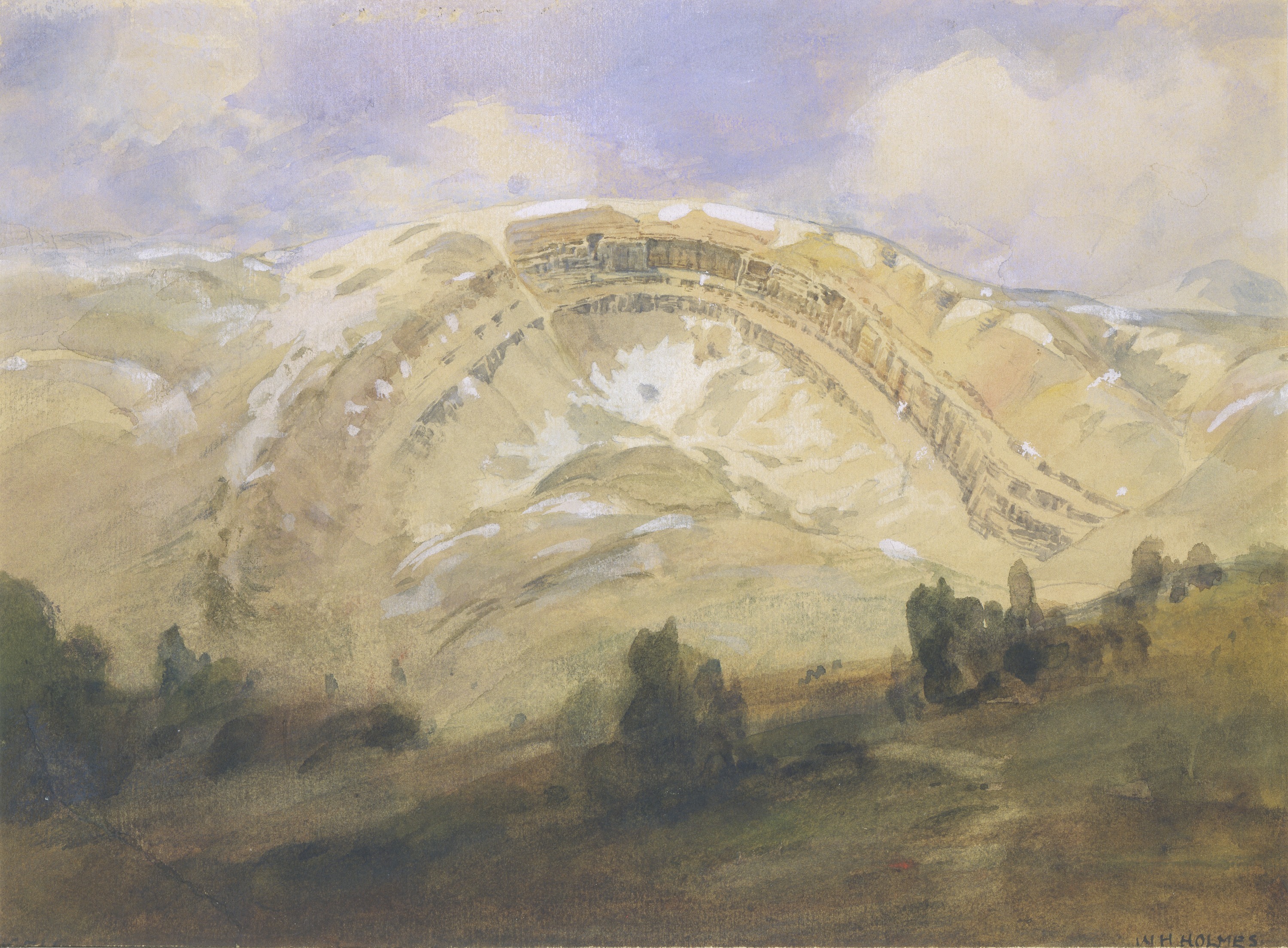 William Henry Holmes, Folded Strata, a Great Geological Arch, Colorado