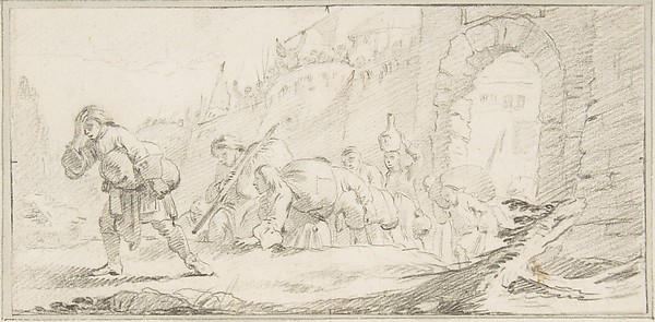 Giovanni Battista Tiepolo, Illustration for a Book:  Inhabitants Leaving a Conquered City