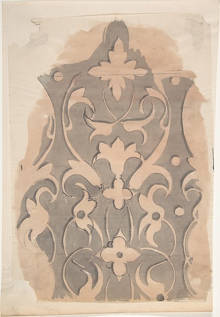 Anonymous, British, 19th century, Panel of Floral and Foliate Ornament