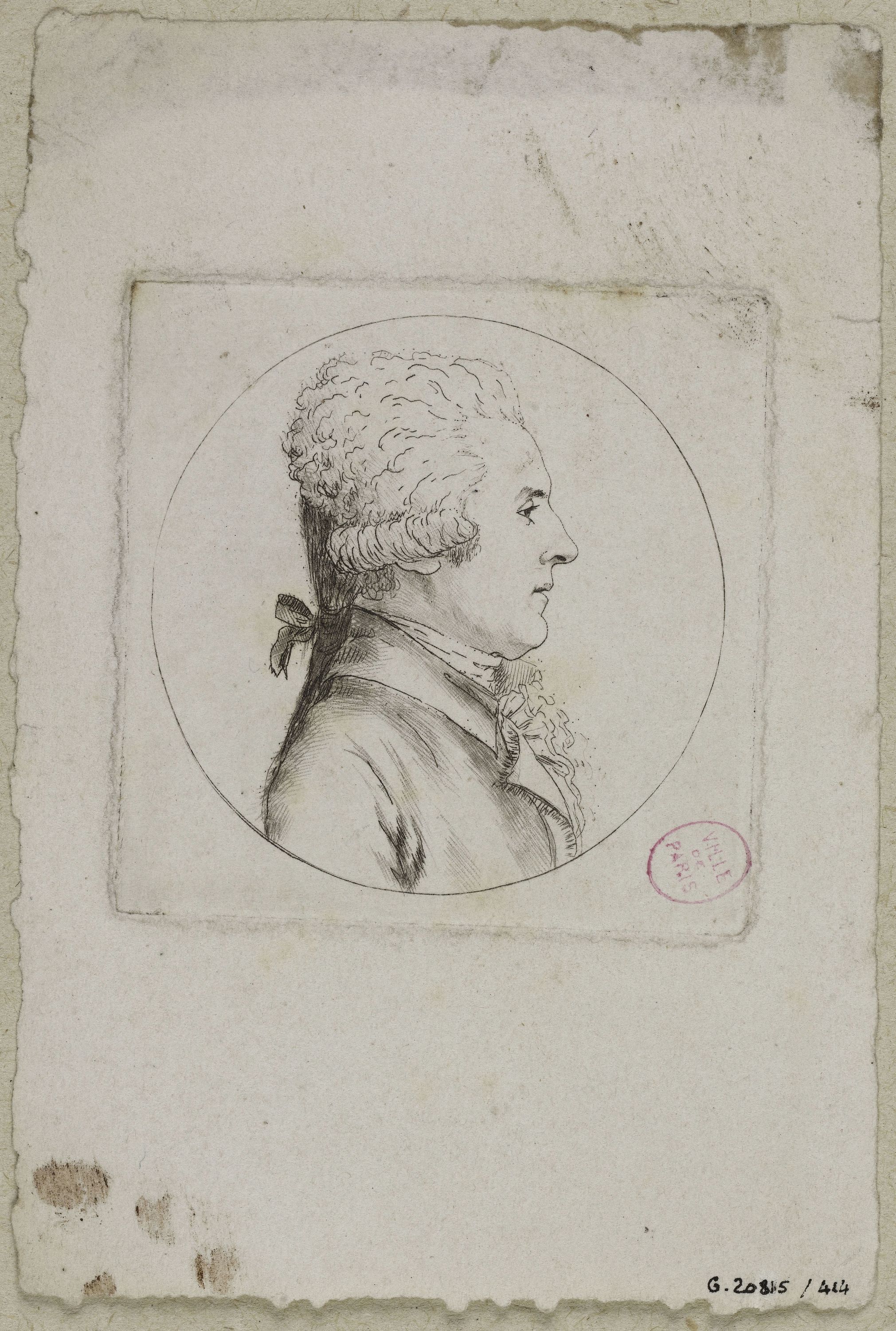 Edmé Quenedey, Portrait d'un homme, fin XVIIIème siècle/début XIXème siècle