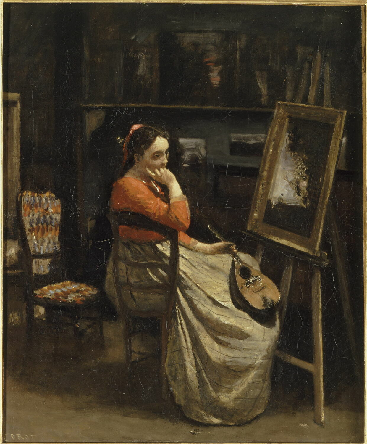 Jean-Baptiste Camille Corot, Young Woman with a Mandolin