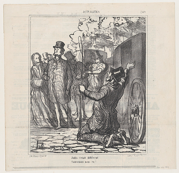 Honoré Daumier, In the past it was different. Let us try to remember, from 'News of the day,' published in Le Charivari, November 29, 1867